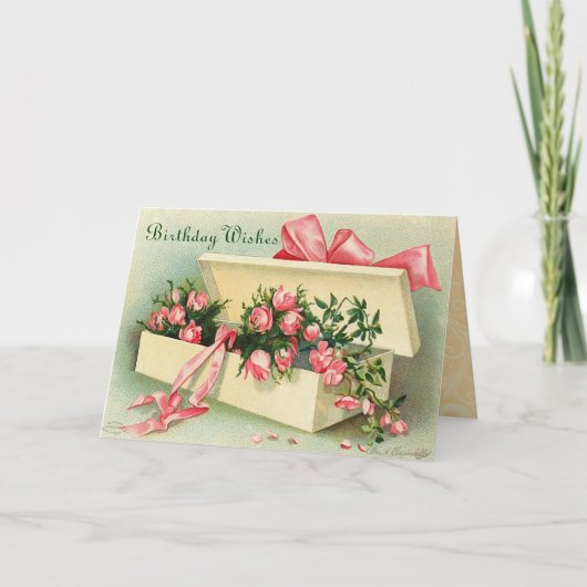 Vintage alles Gute zum Geburtstagkarte Karte (Vorderseite)