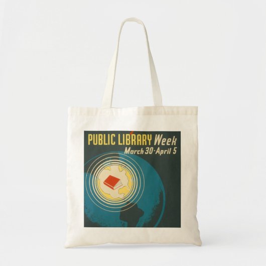 Vintage "allgemeine Bibliotheks-Wochen-" Tasche (Vorne)