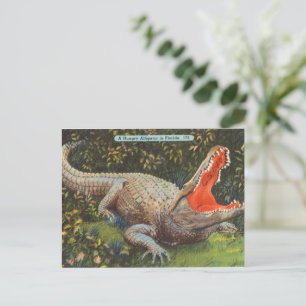 Vintage-Alligator aus Florida Feiertagspostkarte