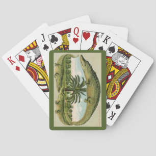 Vintage-Alligator-Druck Spielkarten