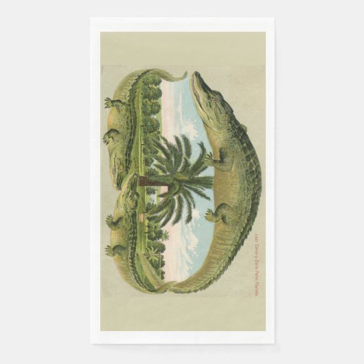Vintage Alligator-Gästetücher Serviette (Vorderseite)