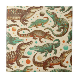 Vintage-Alligator-Nahtlos Fliese
