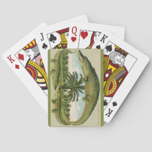 Vintage-Alligator-Postkarten-Spielkarten Spielkarten