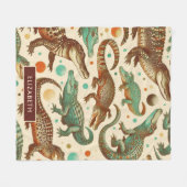 Vintage Alligatorenamlees Fleecedecke (Vorderseite (Horizontal))