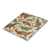 Vintage Alligatorenamlees Fliese (Seite)