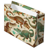 Vintage Alligatorenamlees Große Geschenktüte (Vorderseite Schrägansicht)