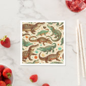 Vintage Alligatorenamlees Serviette (Beispiel)