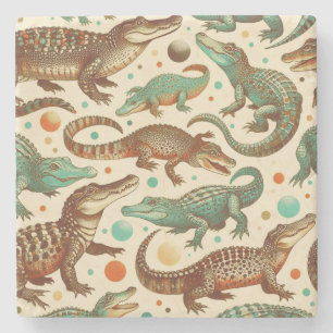 Vintage Alligatorenamlees Steinuntersetzer