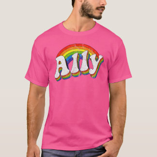 Vintage Ally LGBTQ 70er Jahre Gay Pride Flagge LGB T-Shirt