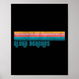 Vintage Aloha Beach Summer Retro Strip Wo Poster