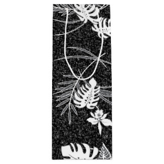 Vintage Aloha-Geschenktasche | Lau Barkcloth Black Geschenktüte Für Weinflaschen