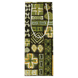 Vintage Aloha-Geschenktasche | Pua Green Geschenktüte Für Weinflaschen