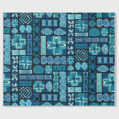 Vintage Aloha Gift Wrap | Pua Blue Geschenkpapier (Flach)