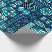 Vintage Aloha Gift Wrap | Pua Blue Geschenkpapier (Ecke)