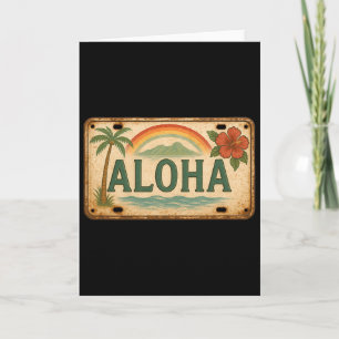 Vintage-Aloha-Nummernschild Hawaii Karte
