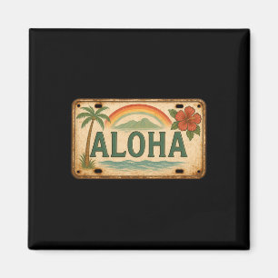 Vintage-Aloha-Nummernschild Hawaii Magnet