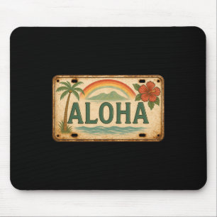 Vintage-Aloha-Nummernschild Hawaii  Mousepad