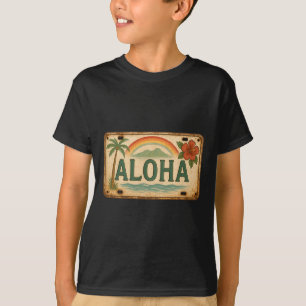 Vintage-Aloha-Nummernschild Hawaii T-Shirt