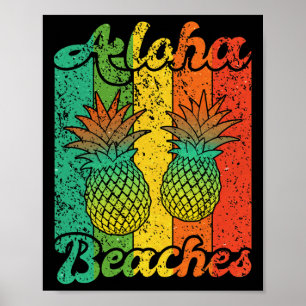 Vintage Aloha Strände Ananas Hawaiin Beach Poster