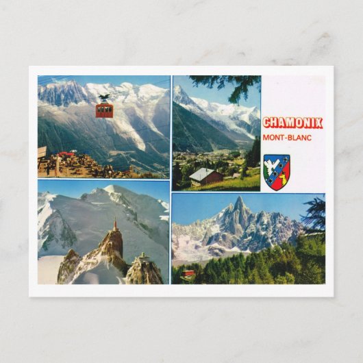 Vintage Alpen, Chamonix Mt Blanc Postkarte (Vorderseite)