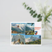 Vintage Alpen, Chamonix multiview Postkarte (Stehend Vorderseite)