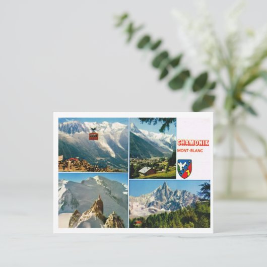 Vintage Alpen, Chamonix multiview Postkarte (Stehend Vorderseite)