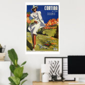 Vintage Alpen Cortina Sommerreise Poster (Heimbüro)
