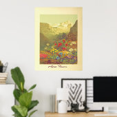 Vintage Alpenblumen-Kunst Poster (Heimbüro)