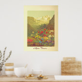 Vintage Alpenblumen-Kunst Poster (Küche)