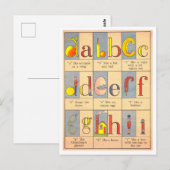 Vintage Alphabet-Illustration Postkarte (Vorne/Hinten)