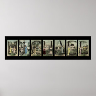 Vintage Alphabet Letter Name Art Poster