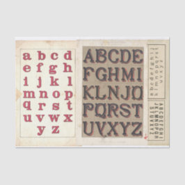 Vintage Alphabet Typografie-Decoupage Collage Seidenpapier