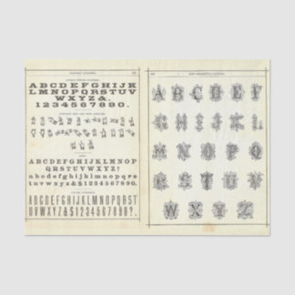 Vintage-Alphabet-Typografie-Decoupage-Collage Seidenpapier