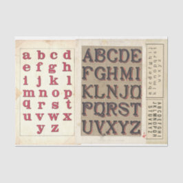 Vintage Alphabet-Typografie-Decoupage-Collage Seidenpapier