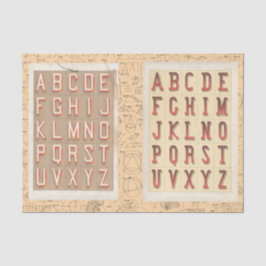 Vintage Alphabet Typografie Mathematische Collage Seidenpapier