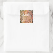 Vintage-Alphonse-Maria-Mucha-Kunst Quadratischer Aufkleber (Tasche)
