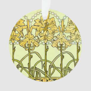 Vintage Alphonse Mucha Art Nouveau Lilien-Muster Ornament