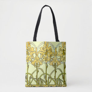Vintage Alphonse Mucha Art Nouveau Lilien-Muster Tasche
