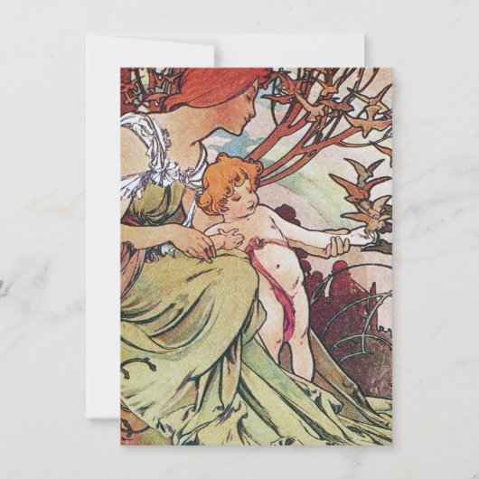 Vintage Alphonse Mucha Einladung (Vorderseite)