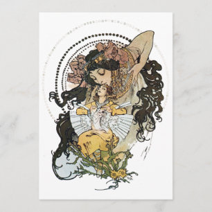 Vintage Alphonse Mucha Einladung
