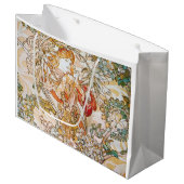 Vintage Alphonse-Mucha-Göttin Große Geschenktüte (Vorderseite Schrägansicht)