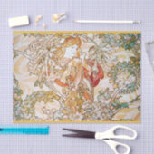 Vintage Alphonse-Mucha-Göttin Seidenpapier (Handwerk)