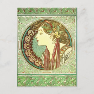 Vintage Alphonse Mucha Lorbeer GalleryHD Postkarte