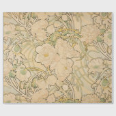Vintage Alphonse Mucha Peonies Gallery Geschenkpapier (Flach)