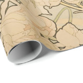 Vintage Alphonse Mucha Peonies Gallery Geschenkpapier (Rolleneckpunkt)