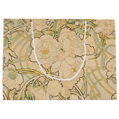 Vintage Alphonse Mucha Peonies Gallery Große Geschenktüte (Rückseite)