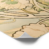 Vintage Alphonse Mucha Peonies Gallery Poster (Ecke)