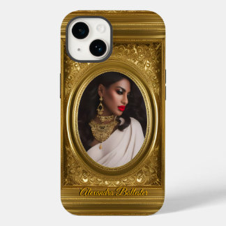 Vintage Alt-Gold-Rahmen hinzufügen von Foto und Na Case-Mate iPhone 14 Hülle
