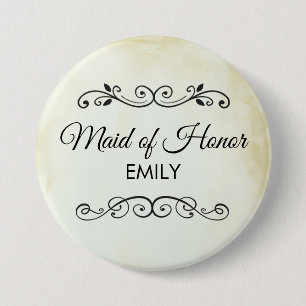 Vintage Alt-Mode-Western-Hochzeitsparty Button