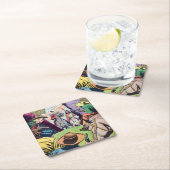 Vintage Alt-West-Comic-Buchszene Rechteckiger Pappuntersetzer (Vor Ort)